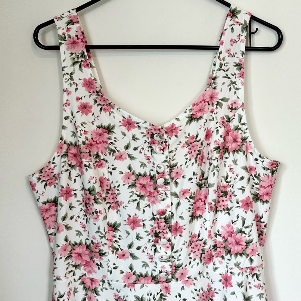 NWT Belle Poque Pink Floral Sleeveless Dress - Size: Extra Large - Picture 5 of 9
